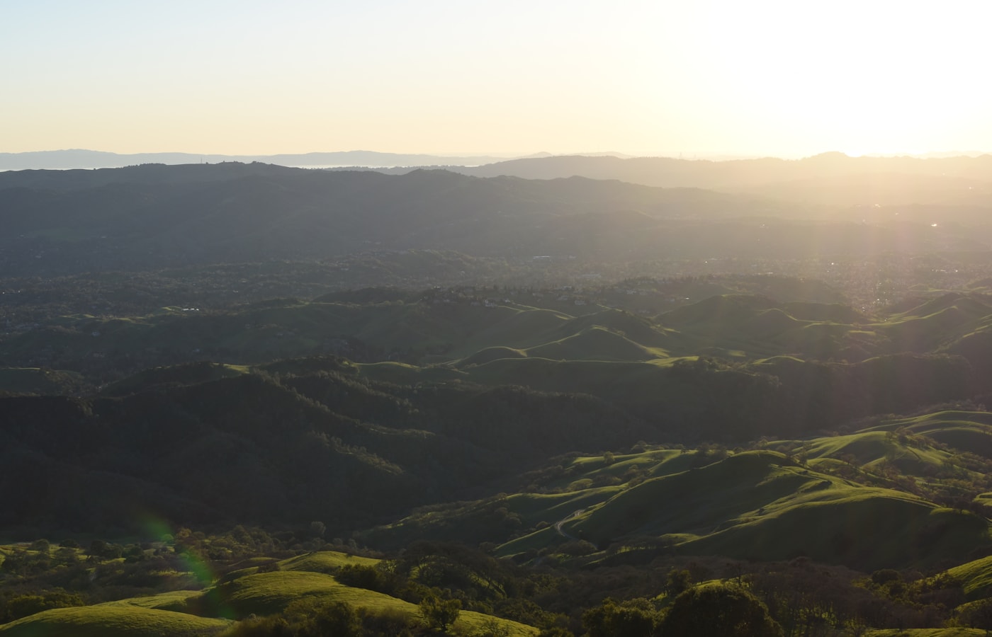 Green East Bay hills beneath Mount Diablo at sunset — Concord garage door repair in Clayton Valley and Dana Estates